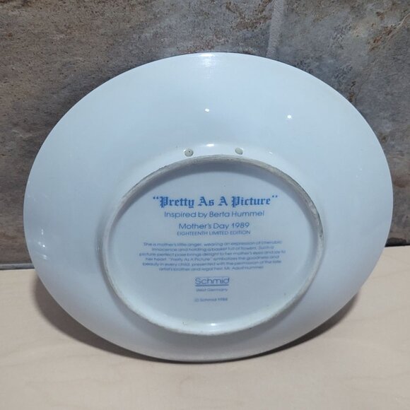 Schmid Hummel Mother's Day 1989 Pretty As A Picture Decorative Wall Hanging Plat - Picture 11 of 11